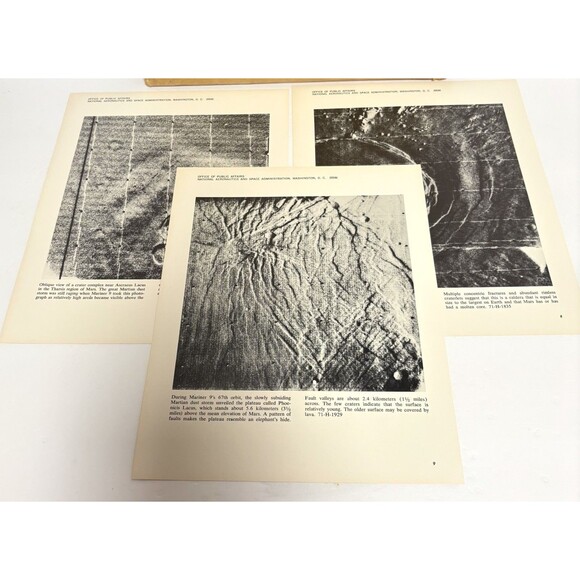 Vintage 1972 NASA Litho Pictures Mariner 9 Mars Martian Orbit Nov 1970- Complete - Picture 4 of 9